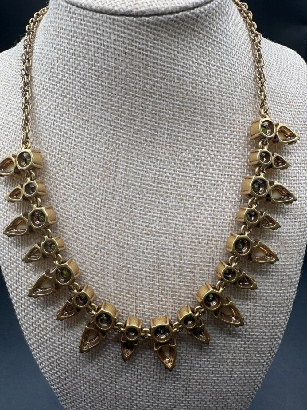 J Crew Clear Crystal Creme Beaded Teardrop Necklace NWT - Picture 3 of 6
